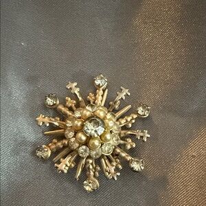 Gold and Silver Starburst Brooch
